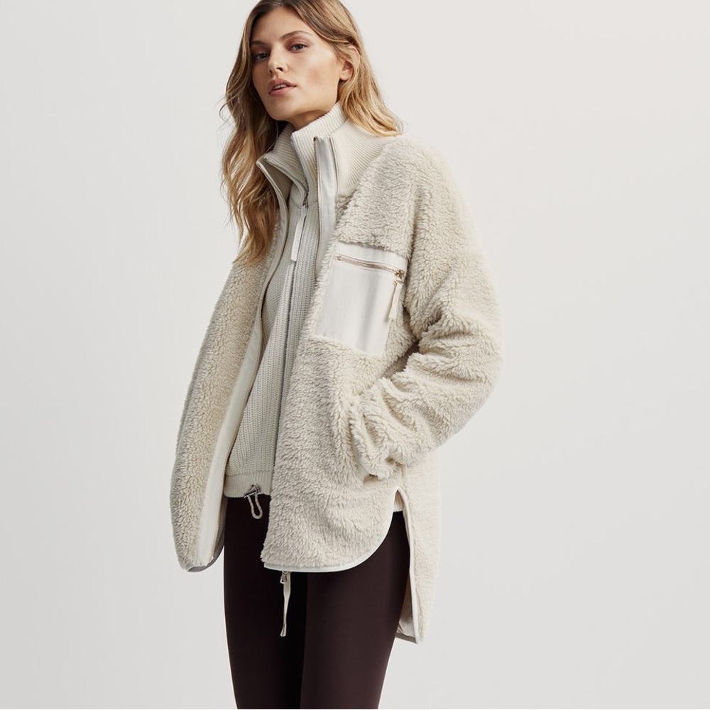 Varley Marney Oversized Fuzzy Jacket Fleece Sherpa - Picture 2 of 16
